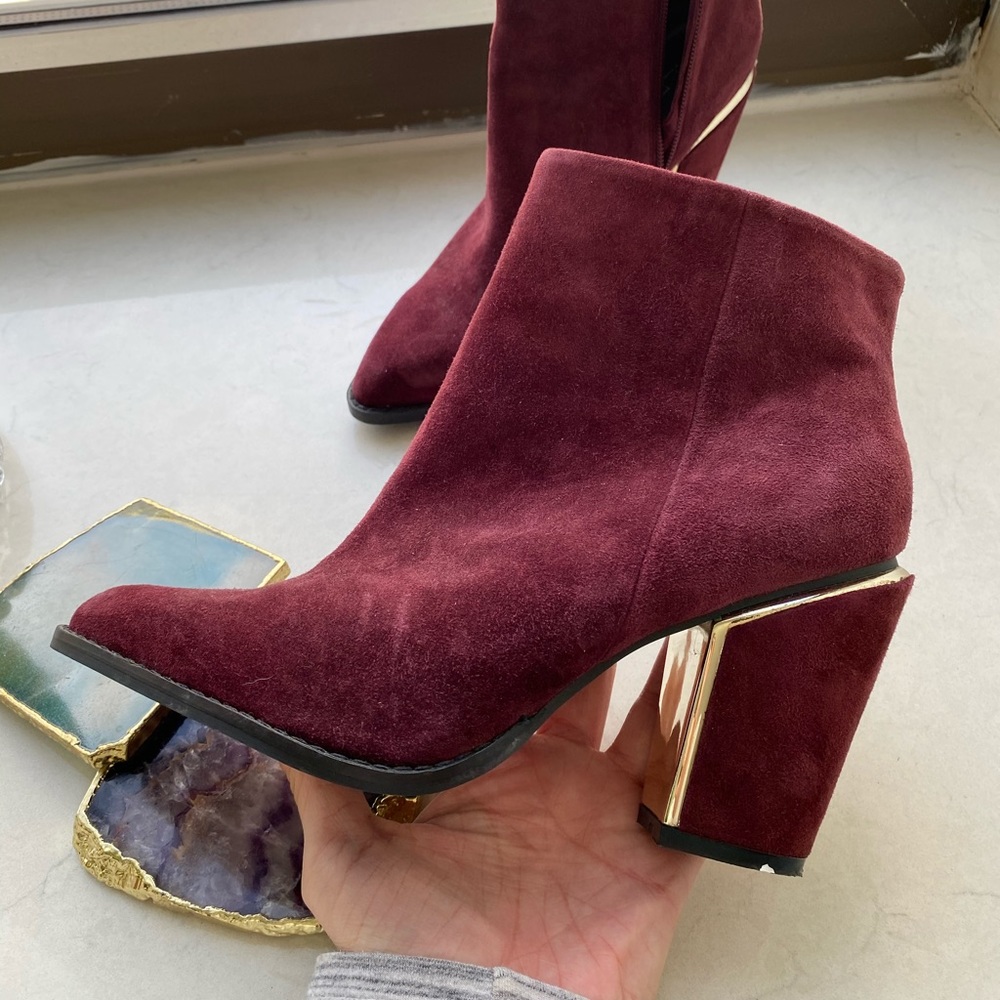 ALDO Deep berry suede booties